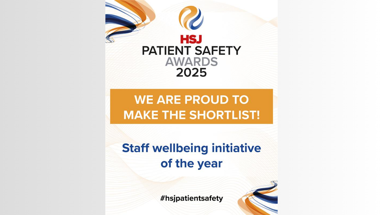 Image saying I'm in the HSJ shortlist