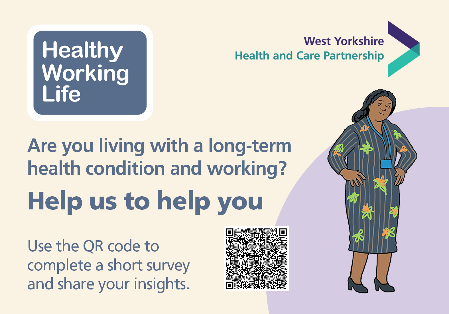 Survey graphic including QR code