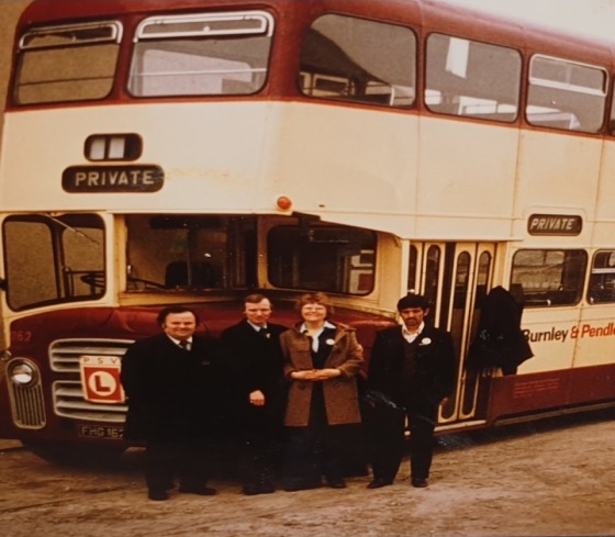 Sayma's dad as a bus driver in the 1970s