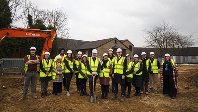 Brendan Brown and colleagues at the Learning and Development Centre groundbreaking