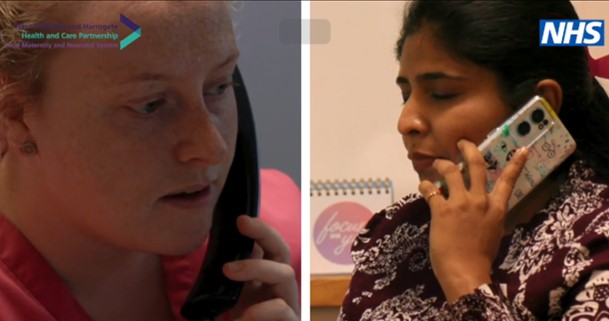 Midwife on the telephone