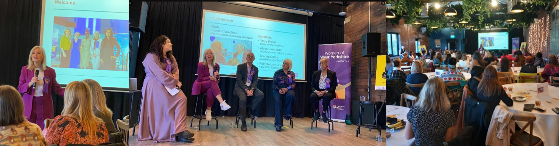 Women of West Yorkshire network event - collage featuring Mayor Brabin and others