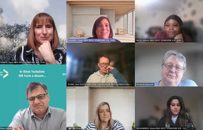 Screenshot of the health equity fellowship class of 2023 online ceremony