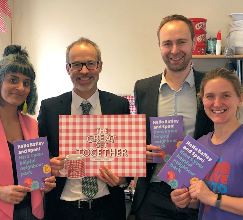 Kim Leadbeater with Rob Webster and Ian Holmes from the Partnership and Parveen Butt from Jo Cox Foundation