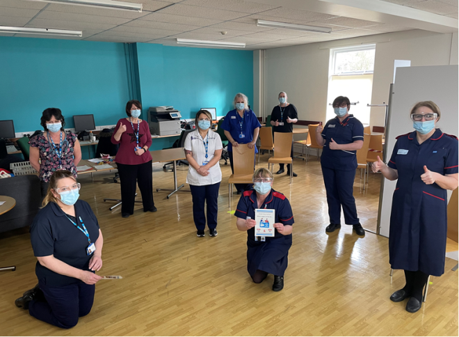 Staff at the Calderdale vaccine clinic for people with complex needs