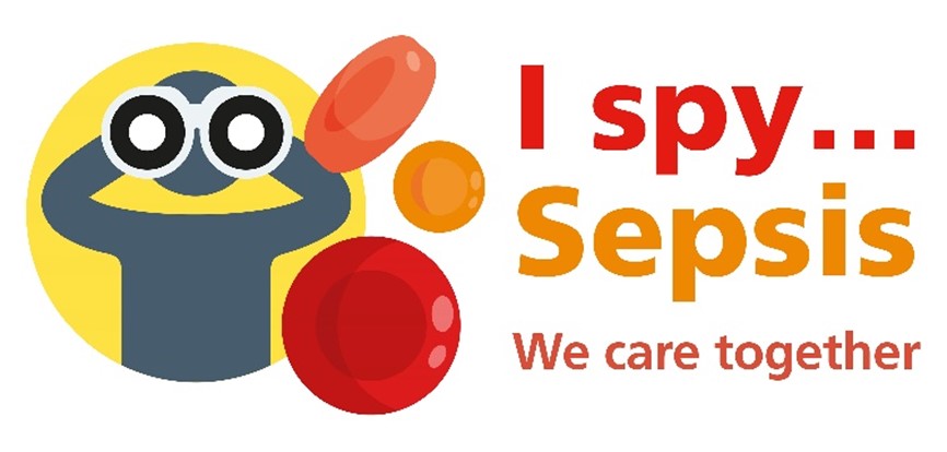 Text reads: I spy sepsis - we care together