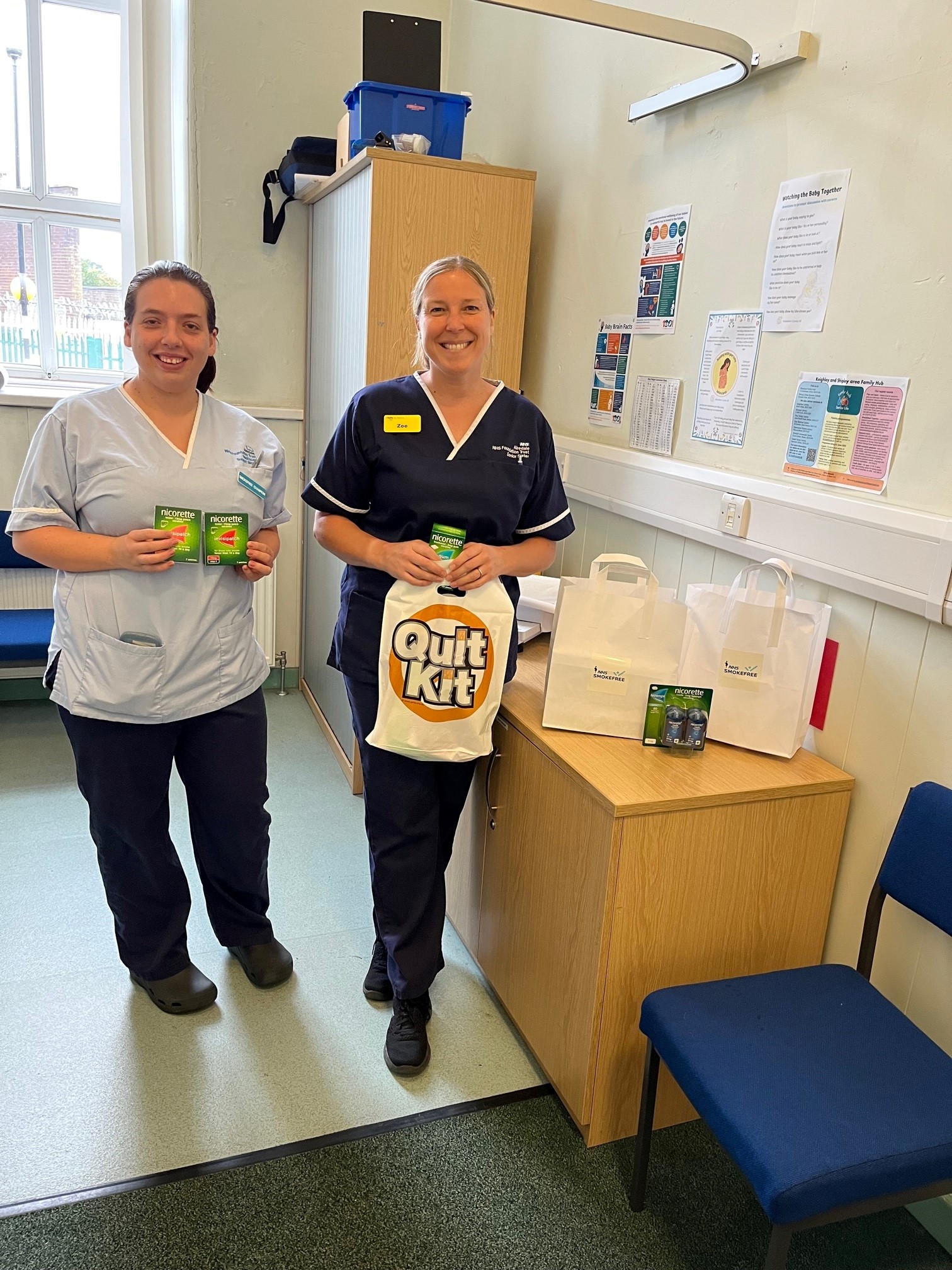 Kelly Haslam (Maternity Support Worker on the left and Zoe Ludgate Early Intervention Midwife on the right right.